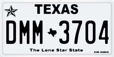 TX license plate DMM3704