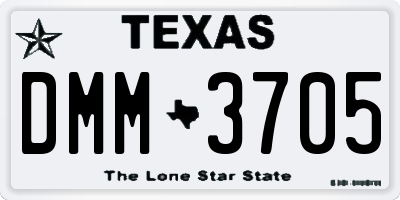 TX license plate DMM3705