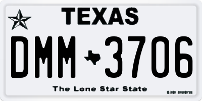 TX license plate DMM3706