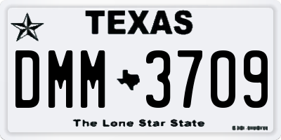 TX license plate DMM3709