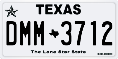 TX license plate DMM3712