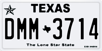 TX license plate DMM3714
