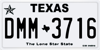 TX license plate DMM3716
