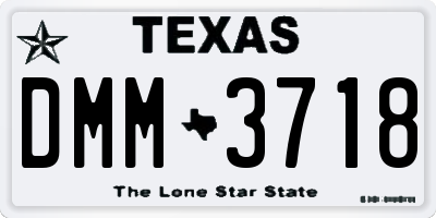 TX license plate DMM3718