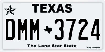 TX license plate DMM3724