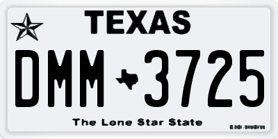TX license plate DMM3725