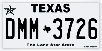 TX license plate DMM3726