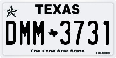TX license plate DMM3731