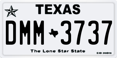 TX license plate DMM3737