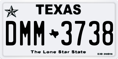 TX license plate DMM3738