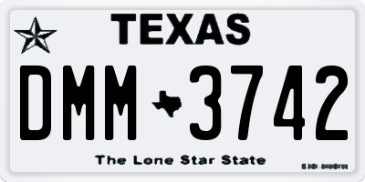 TX license plate DMM3742