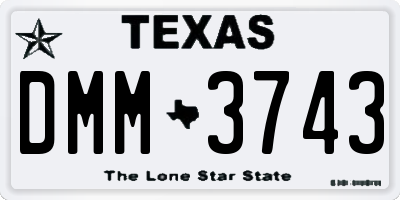 TX license plate DMM3743