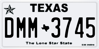 TX license plate DMM3745