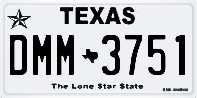 TX license plate DMM3751