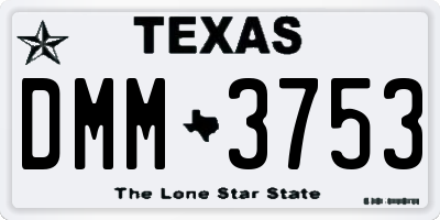 TX license plate DMM3753