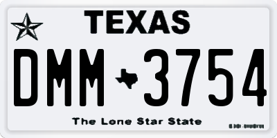 TX license plate DMM3754