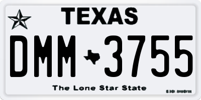TX license plate DMM3755