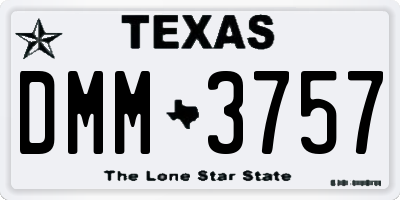 TX license plate DMM3757