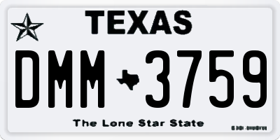 TX license plate DMM3759