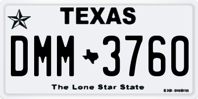 TX license plate DMM3760