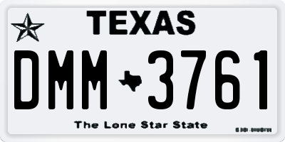 TX license plate DMM3761