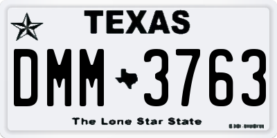 TX license plate DMM3763