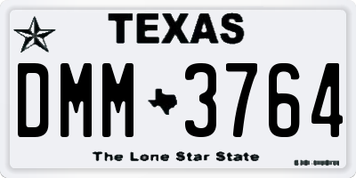 TX license plate DMM3764