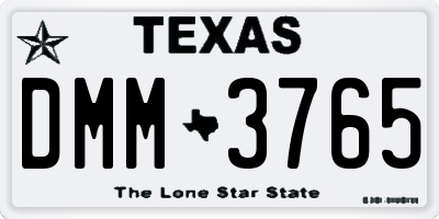 TX license plate DMM3765