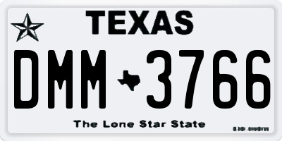 TX license plate DMM3766