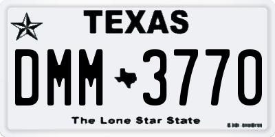 TX license plate DMM3770