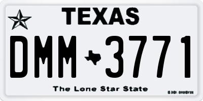 TX license plate DMM3771