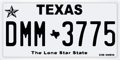 TX license plate DMM3775