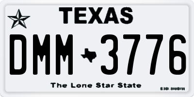 TX license plate DMM3776