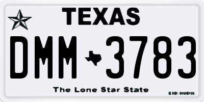 TX license plate DMM3783