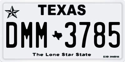 TX license plate DMM3785