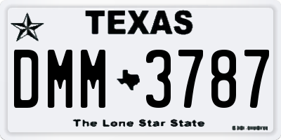 TX license plate DMM3787