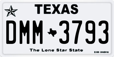 TX license plate DMM3793