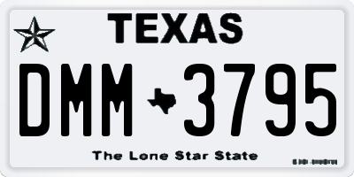 TX license plate DMM3795