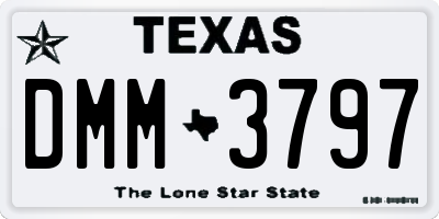 TX license plate DMM3797