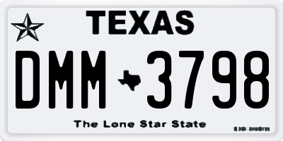 TX license plate DMM3798
