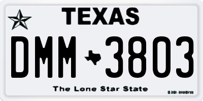 TX license plate DMM3803