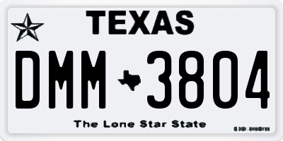 TX license plate DMM3804