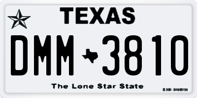 TX license plate DMM3810