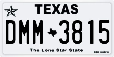 TX license plate DMM3815