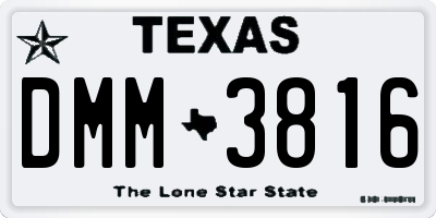 TX license plate DMM3816