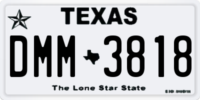 TX license plate DMM3818