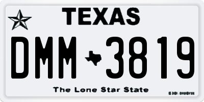 TX license plate DMM3819