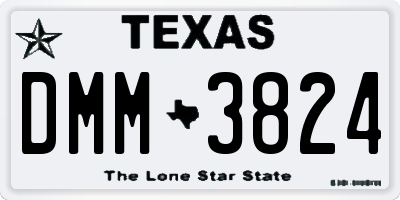 TX license plate DMM3824