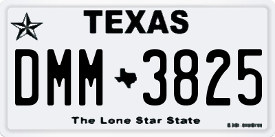 TX license plate DMM3825