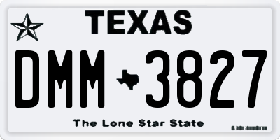 TX license plate DMM3827